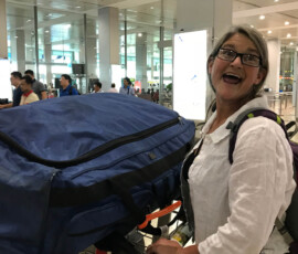 Elise Getting Equipment to the Buses